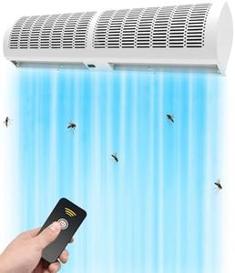 YKLYTBD Air Curtain for Doors, Commercial Door Blower to Keep Flies & Insects Out, High Velocity 2-Speed Air Curtain with Remote Control, Aluminum Alloy Fly Fan for Home & Business (110V)