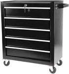 BouPower 5 Drawers Rolling Tool Chest With Wheels, Rolling Tool Chest, Portable Rolling Tool Box On Wheels, Tool Chest Organizer for Garage, Workshop, Home Crafts Use Black As shown