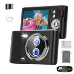 32GB Digital Camera Compact 48MP Autofocus 16X Digital Zoom Photo Camera: 2.8 Inch 4K LCD Screen Portable Vlogging Photography Camera for Kids, Beginners, Teens, Students with Lanyard