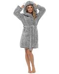 Undercover Ladies Pom Pom Hooded Robe LN1160 Charcoal 16-18