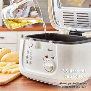 Swan 2.5L Deep Fat Fryer – Stainless Steel Electric Home Cooker