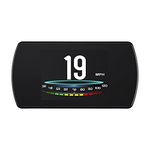 wiiyii T800 Universal Digital Car HUD Head Up Display GPS Speedometer Car Smart Trip Computer, Display Speed, Voltage, Clock, with MPH Speed Alarm Low Voltage Alarm,