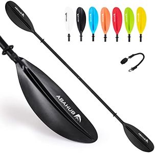 Abahub 1 x Kayak Paddles, 90.5 Inches Kayaking Oars for Boating, Canoeing with Extra Paddle Leash, Aluminum Alloy Shaft Black Plastic Blades