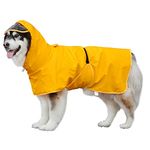 ONIRRI Dog Raincoat, Waterproof Poncho with Clear Hood & Belly Coverage, Adjustable Dog Rain Jacket for Large, Medium and Small Breeds, Perfect for Rainy Walks