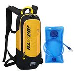 Croogo Mountain Biking Daypack Bike Backpack Water Rucksack Cycling Hiking Skiing Mtb Pack 2L Water Bladder,Yellow-SD-OT04