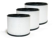 Nispira AS-FL206001-01 3-In-1 True HEPA Filter Replacement Compatible with California AerClear Air Purifier AS-AC207701-01 | Removes Smoke, Chemical VOCs, Odor | 3 Pack