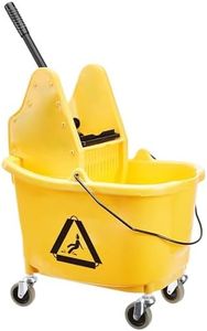 AmazonCommercial Mop Bucket and Down Press Wringer Combo, 33 liters, Yellow