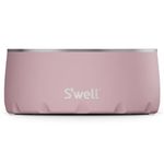 S'well Stainless Steel Pet Bowl, 16oz, Pink Topaz, for Small to Medium Size Dogs, Mess Free Design with Non Slip Rubber Bottom, Dishwasher Safe, BPA Free