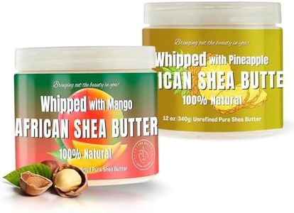 RA COSMETICS Whipped Shea Butter Bundle Pack - Pineapple & Mango, 12oz Jar each | 100% Pure African Shea for Men & Women | Natural Moisturizer with Essential Vitamins for Radiant Skin & Luscious Hair