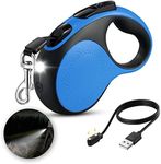 LMVVC Retractable Dog Leash 16Ft Durable Dog Walking Leash Suits for Large Dogs or Cats with LED Flashlight and New Upgraded Charging Port Heavy Duty Pet Walking Up to 110lbs