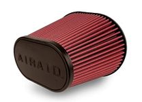 Airaid 721-472 Universal Clamp-On Air Filter: Oval Tapered; 6 in (152 mm) Flange ID; 9 in (229 mm) Height; 10.75 in x 7.75 in (273 mm x 197 mm) Base; 7.25 in x 4.25 in (184 mm x108 mm) Top