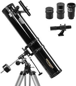 Omegon Télescope N 114/900 EQ-1 | Télescope à Miroir pour débutants | Monture parallactique EQ-1 | Suivi précis | Trépied | pour la Lune et Les Planètes | Télescope pour Toute la Famille
