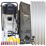 Kiam Gutter Cleaning System KV100-3 3600W Triple Motor Industrial Wet & Dry Vacuum Cleaner & Gutter Pole Kit & 4K WiFi Inspection Camera & Holdall Carry Bag (40ft (12m))