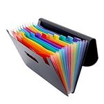 NUOBESTY 12 acordión Folder Accordian Folder Plastic File folders Plastic folders File Wallet Plastic Staples Accordion File Document Folder Student Stationery Mini Round Cover a4