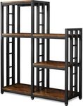 BRIGHTSHOW Kitchen Storage Shelf Bakers Rack, 6-Tier Coffee Bar Table, Kitchen Microwave & Mini Fridge Stand Shelves for Spices, Pots and Pans