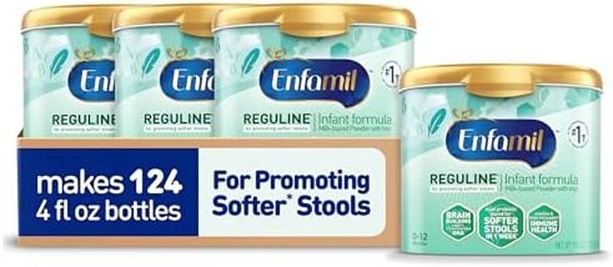 Enfamil Reguline Baby Formula, Milk-Based Infant Nutrition, Dual Prebiotics for Soft, Comfortable Stools within 1 Week of Use, Omega-3 DHA for Immune Support, Reusable Powder Tub, 78 Oz​