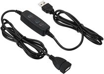 PATIKIL LED Strip Dimmer Switch, DC5V USB Female to Male Extension Cords 10-Speed Dimming Light Dimmer Controller with 3 Button for LED Strips Lights, Black