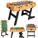 HLC 4FT Folding Football Table Foosball Soccer Indoor Game Table with Retractable Pole Kids Family Play Sports Fun