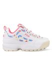 FILA Boy's Unisex Disruptor F Kids Sneaker, White-Pink Lemonade, 12 UK Child