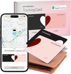SPOTMINDERS Mens Valentines Day Gifts for Her Apple MFi Certified Wallet Tracker Bundle for Couples Black & Pink (iOS Only) 0.07in Works with Apple Find My Rechargeable Tracking Card Slim Item Finder