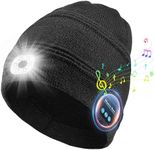 Rotibox Bluetooth Beanie Hat with Light, Gifts for Men, Dad, Husband, Birthday, Christmas, Mens Stocking Stuffers for Men, Women, Teens-Black