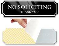 Twin-Pack No Soliciting Signs - Elegant Design, 8.2" x 2.5", UV Protected & Easy to Install for Privacy (2 Pack White)