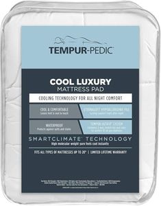 Tempur-Pedic Cool Luxury Mattress Pad, Queen, White