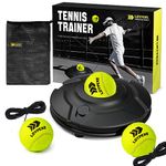 LOYPEXE Tennis Practice Rebounder Tennis Trainer Set Solo Tennis Trainer with String Practice Equipment 3 Replacement Rebound Balls Portable Tennis Practice Equipment for Adults Kids Beginners