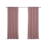 Best Home Fashion Thermal Insulated Blackout Curtains - Stainless Steel Nickel Grommet Top - Mauve - 52" W x 84" L - (Set of 2 Panels)