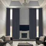 Fcosie 11ft Tall Black Out Curtains for High Living Room 10, 12, 14, 15, 16, 17, 18, 20, 24 ft Extra Long Grommet Blackout Curtains Custom-Made Curtains Home Decor (1 PC), 100" W x 132" L, Dark Grey