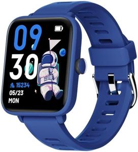 BIGGERFIVE Smartwatch Kinder Uhr ohne App und Handy, Fitness Tracker Uhr Digitale Fitnessuhr mit Schrittzähler, 5ATM Wasserdicht, Schlaf-Monitor, Vibrationsalarm, Puzzle-Spiele für Mädchen Jungen 5-14