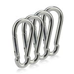 Carabiner Clip 3 Inch Spring Snap Hook Heavy Duty 4pcs M8x80mm for Hammock Punching Bags Swing Chairs Gym Equipment Camping Hiking