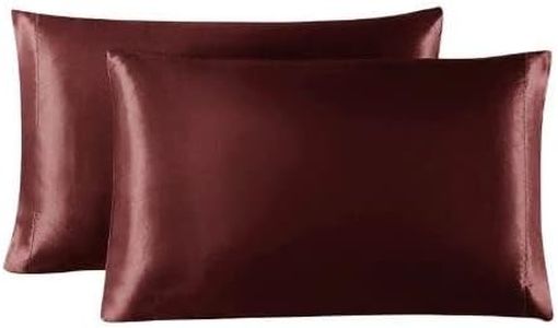 VIYANSHI Pure Silk Satin Pillowcase, Both Sides 100% Mulberry Silk for Standard Queen King Pillow Pack of 02