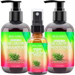 Hair Growth Shampoo and Conditioner Sets w/6 in 1 Heat Protectant Spray,Rosemary Oil Biotin Keratin Caffeine Sulfate Free Hair Thickening Products for Thinning Hair & Hair Loss,Gifts for Women Men