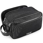 Toiletry Bag for Men and Women Portable Travel Organizer for Toiletry Accessories Lightweight Dopp Kit Water-Resistant Shaving Bag,Medium-Black