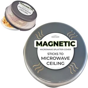 Hover Cover 2.0 Magnetic Microwave Splatter Cover, Collapsible 12-Inch BPA-Free Food Lid with Upgraded Magnets, Vented Plate Guard, Dishwasher Safe, Space-Saving Magnetic Storage - Gray 2-Pack