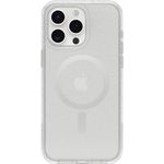 OtterBox iPhone 15 Pro MAX (Only) Symmetry Series Clear Case - STARDUST (Clear/Silver), snaps to MagSafe, ultra-sleek, raised edges protect camera & screen