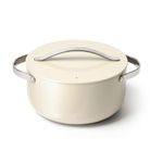 Caraway Nonstick Ceramic Dutch Oven Pot with Lid (6.5 qt, 10.5") - Non Toxic, PTFE & PFOA Free - Oven Safe & Compatible with All Stovetops (Gas, Electric & Induction) - Cream