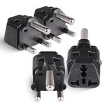Orei India to South Africa, Botswana, Namibia & More (Type M) Travel Adapter Plug - 2 in 1 - CE Certified - RoHS Compliant - 4 Pack - Black Color (P21-10L-4PK)