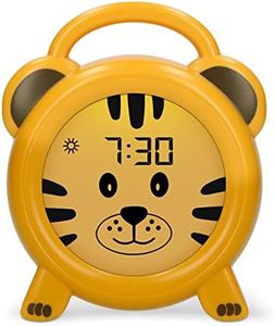 Alecto BC100TIGER - Despertador educativo para niños - Entrenador de sueño infantil - Aprender a dormir y despertar con LED despertador infantil - Amarillo