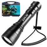 APLOS S2 3000 Lumen 4 Lighting Modes Dive Light Underwater Waterproof LED Flashlight, Submersible Safety Lights with Battery and Charger for Diving and Dive Glove