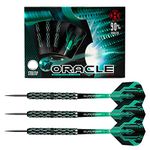 Harrows Oracle 24 Gram Steel Tip Dart Set – 90% Tungsten, 3 Super Grip Fusion Shafts, 3 Prime Flights, 3 Extra Ringed Laser Cut Points (24)