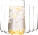 Wlasss Water Glasses Set of 6, 17.5oz Drinking Glasses, Clear Crystal Lightweight Glass cups, Highball Glasses, Glassware Set for Juice,Iced Tea,Mojito,kitchen and bar Cocktail Glasses