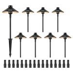 VEVOR 8 Pack Low Voltage Landscape Path Lights, 3W 210LM 12V-24VAC/DC Outdoor LED Pathway Lighting, 3000K Warm White Walkway Lights with Quick Connectors, IP66 Waterproof for Yard Garden Sidewalk