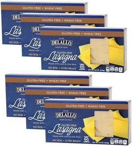 DeLallo Gluten Free Lasagna Noodle Sheets, 8.8 Ounce Box, (6 Pack), Made with Corn and Rice Flour, Oven Ready, No Boil, Non-GMO