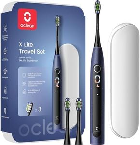 Oclean X Lite Spazzolino elettrico, Spazzolino elettrico intelligente, 5 Modalità, 72000 movimenti al minuto, Spazzolatura supplementari, Durata 40 giorni, Promemoria batteria scarica, IPX7, Blu