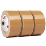 WELSTIK Professional Duct Tape 3 Pack 48mm x 27m Waterproof Tape Fabric Coloured Gaffer Tape for Repairs, DIY, Crafts, Indoor and Outdoor Use,Brown