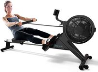 SereneLife Home Rowing Machine-Air and Magnetic Rowing Machine-Exercise Machine for Gym or Home Use-Measures Time, Distance, Stride, Calories Burned-Rowing Machine Cardio Workout for Fitness, Black