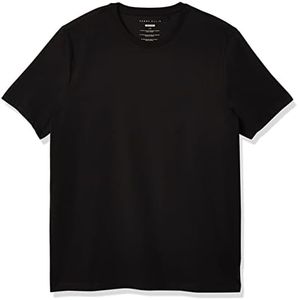 Perry Ellis Men's Stretch Pima Crew Neck Tee Shirt, Black, Large