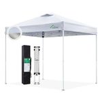 Acepic 8x8 Pop Up Canopy Tent,300D Silver-Coating Top,Easy Setup Pop Up Canopy Tent Instant Portable Shelter with Wheel Carry Bag, Bonus 8 Stakes (White)